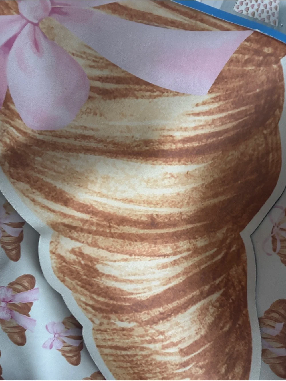 Pink & Brown Croissant Quick-Dry Floor Mat
